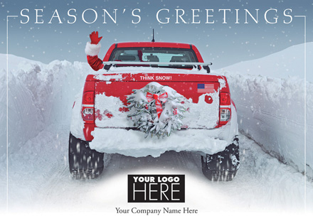 Snow Driven Holiday Logo Cards